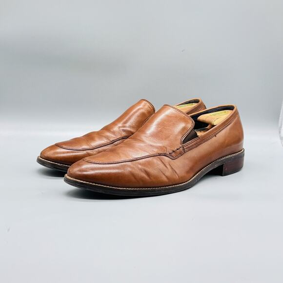 Cole Haan Shoes Mens 12 Brown Leather Loafers Slip On Dress Apron Toe Classic